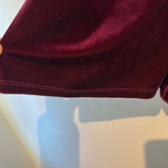 Topshop Petite deep wine colour purple velvet shorts romper lace back size US2 - Picture 8 of 9